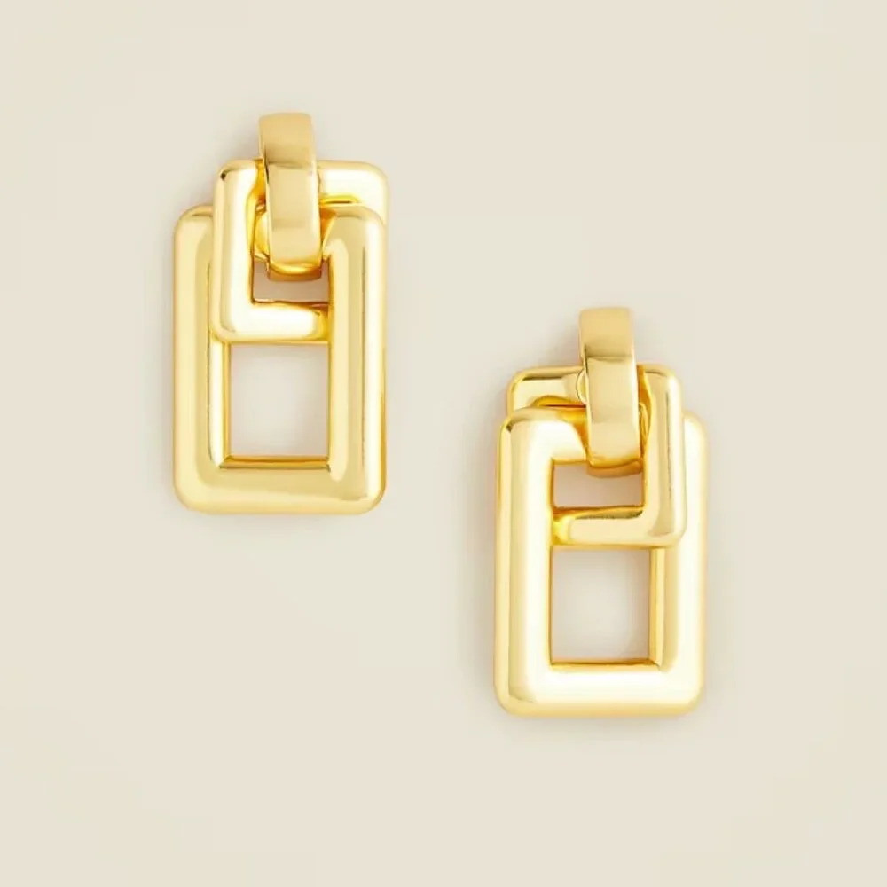 J.Crew Oversized Double-square Link Earrings - Picture 3 of 7
